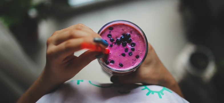 Maca-Blaubeer-Smoothie